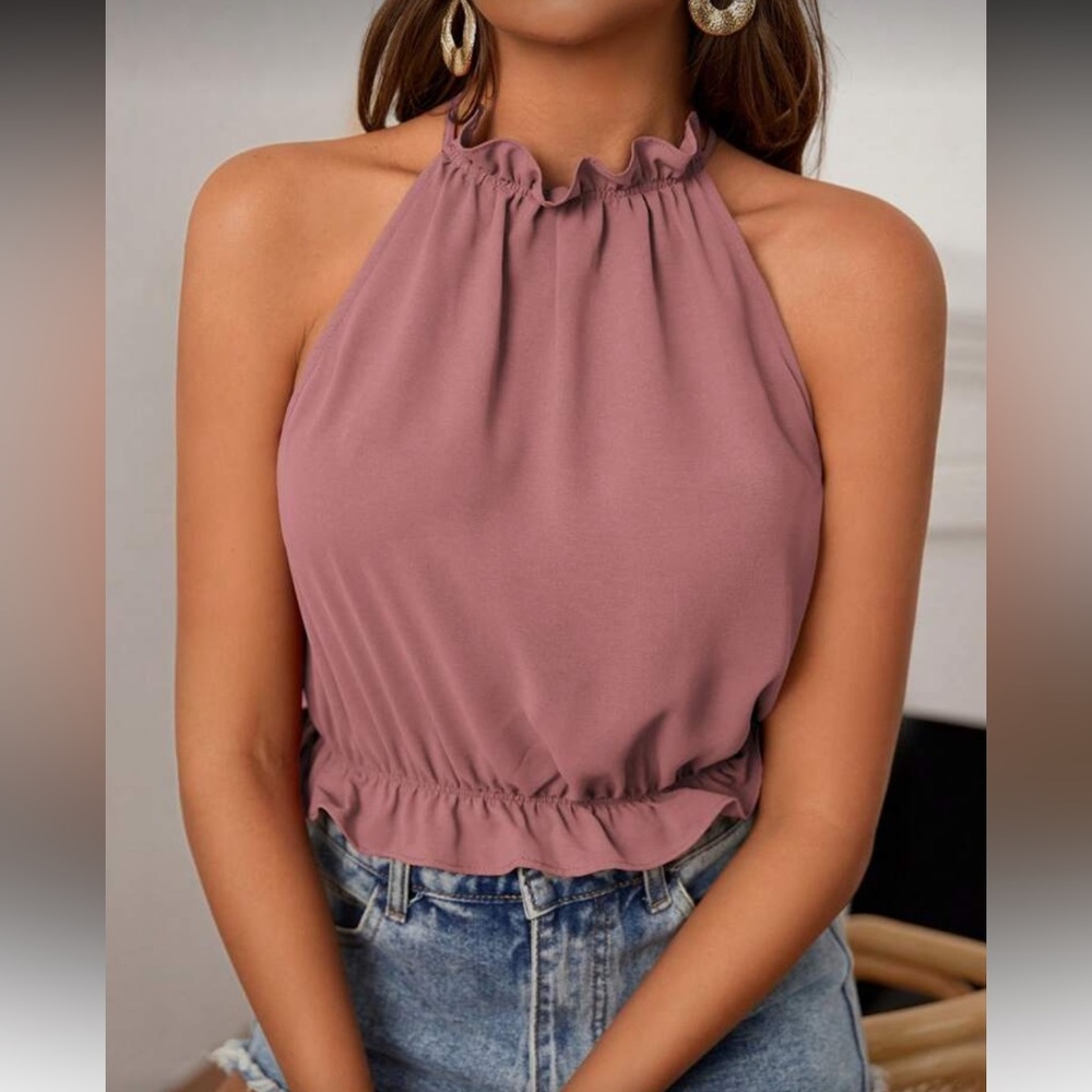 Elegant Mauve Halter Top - Picture 5 of 5